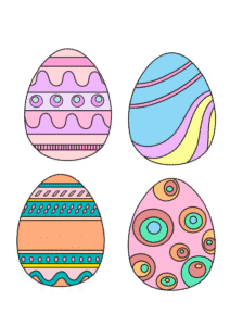 12 Free Printable Colored Easter Eggs