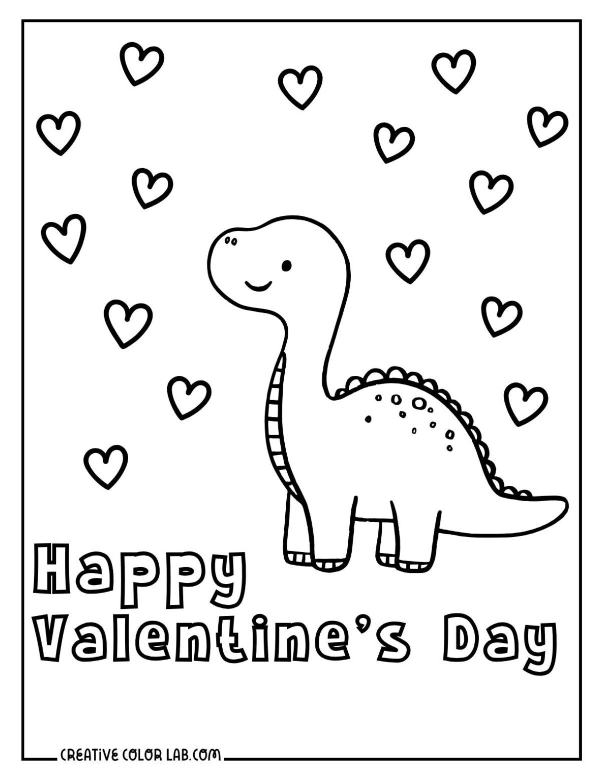 15 Printable Dinosaur Valentine Coloring Pages Free PDFs
