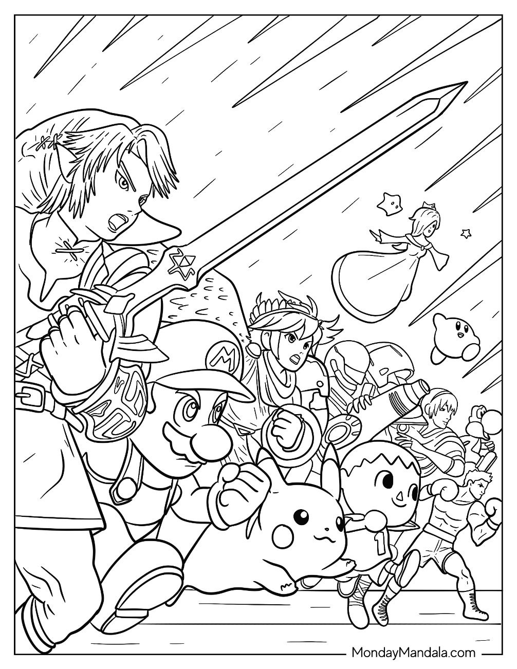 20 Super Smash Bros Coloring Pages Free Pdf Printables Artofit