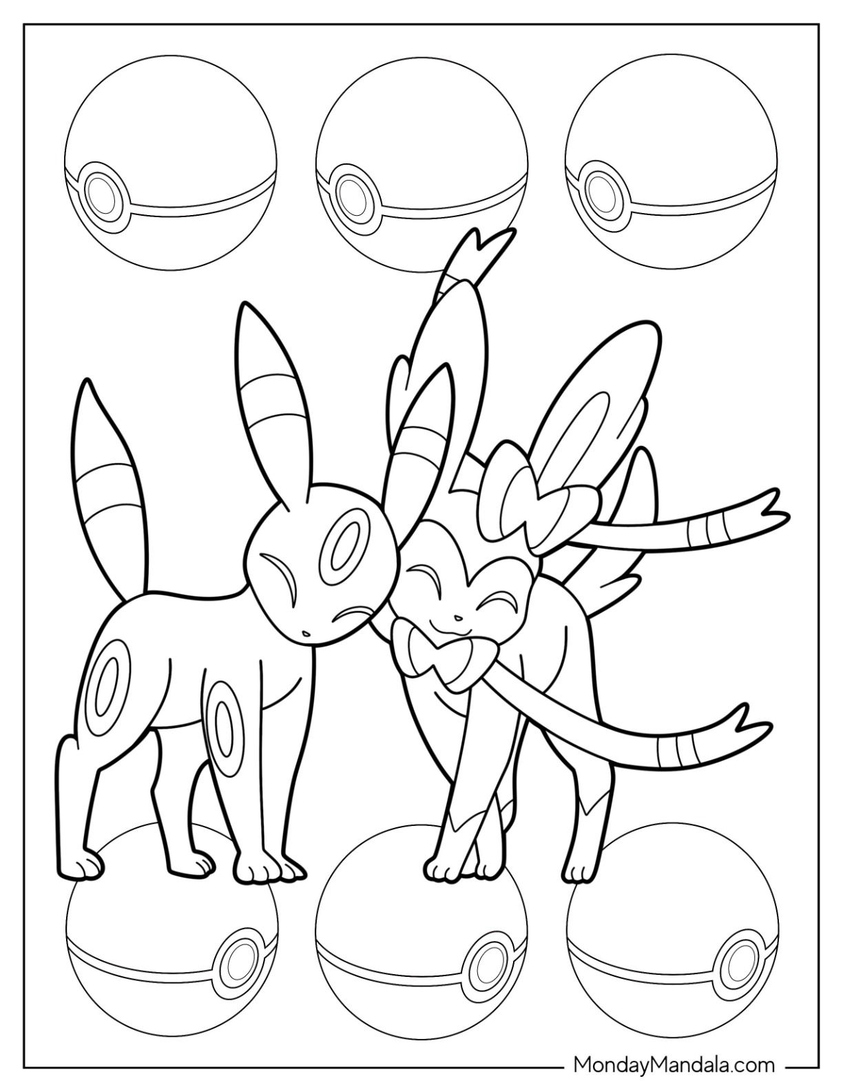 20 Sylveon Coloring Pages Free PDF Printables Pikachu Coloring Page
