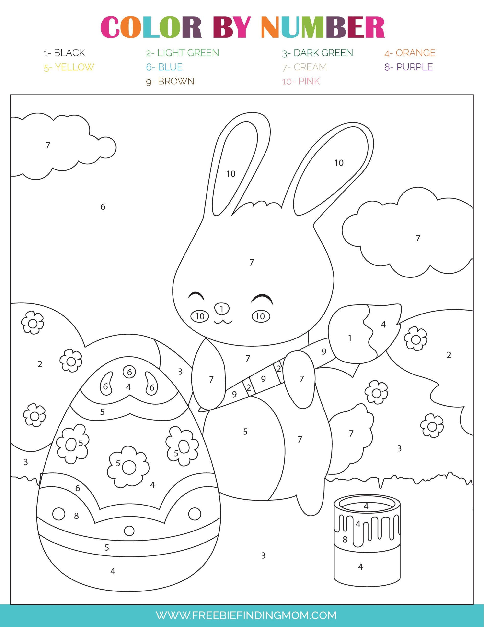 3 Free Easter Color By Number Printables