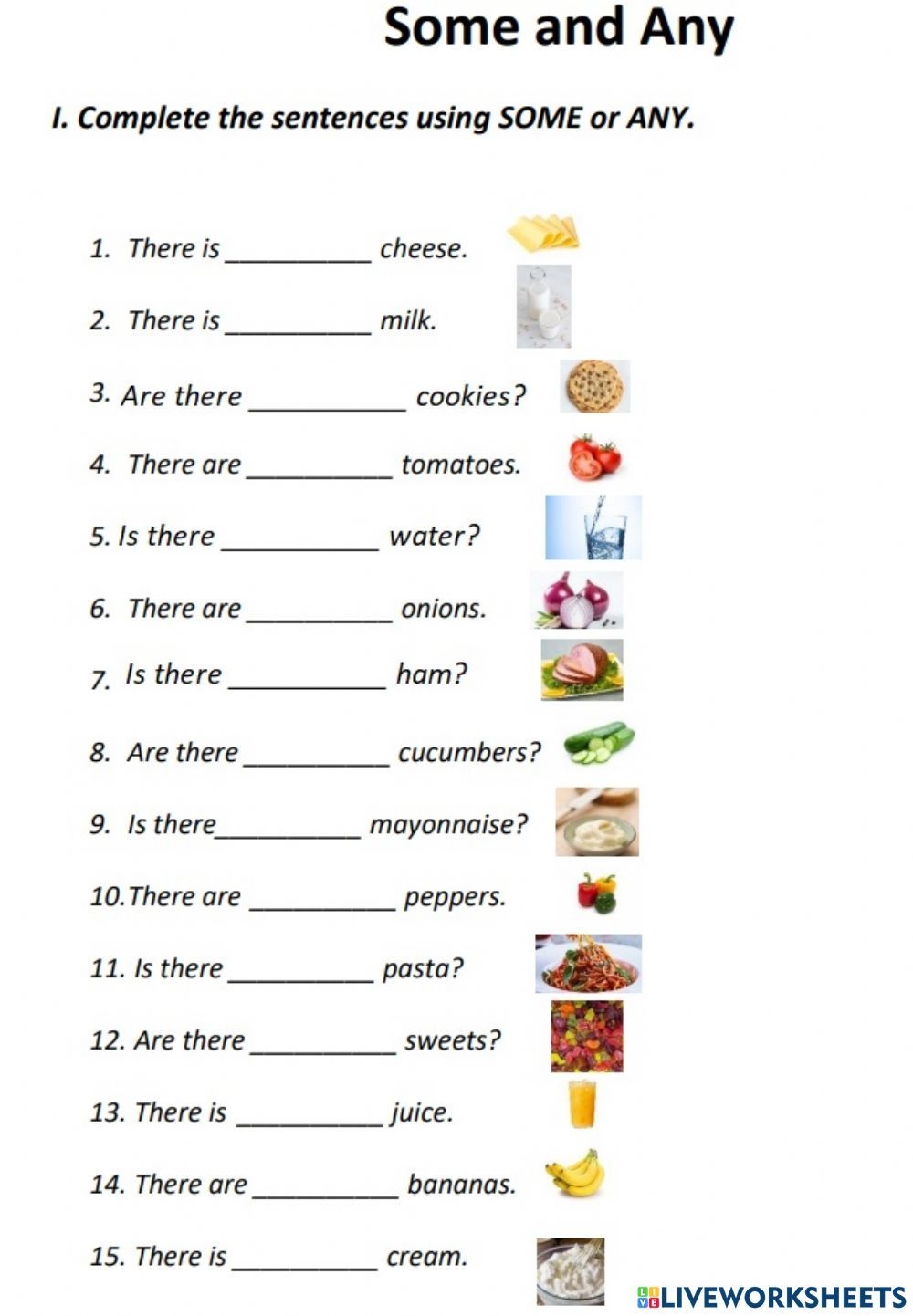 3G A An Some Any Interactive Worksheet English Grammar Exercises