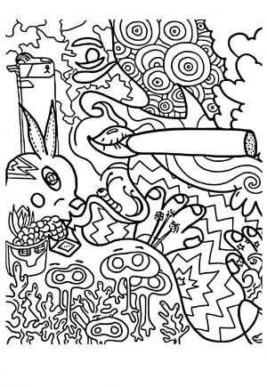 4 Free Printable Stoner Coloring Pages Sheets And Pictures For Adults 