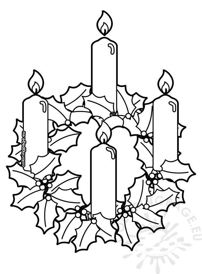 Advent Wreath Coloring Page