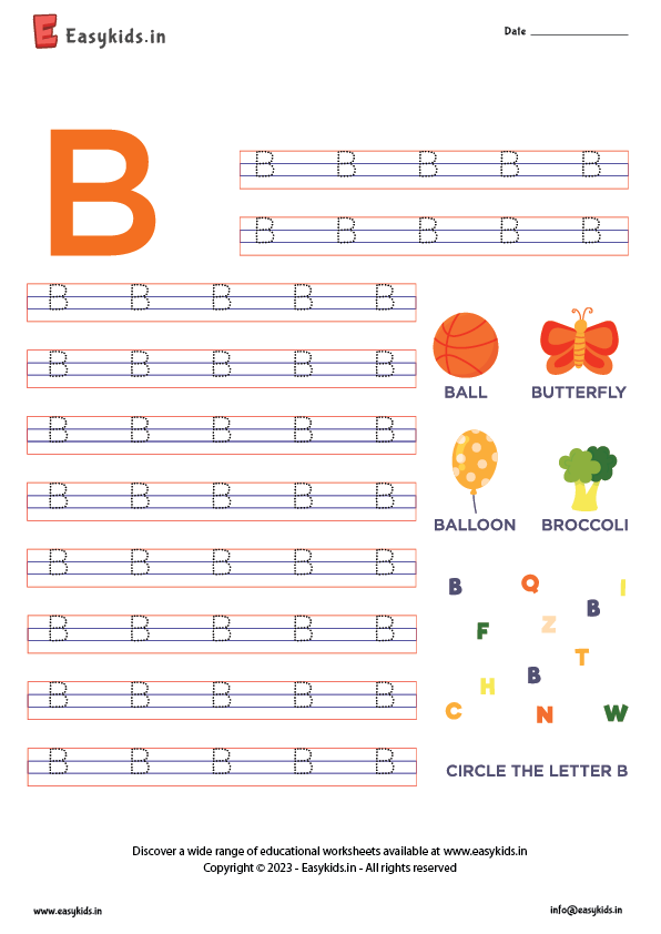 Alphabet B Worksheet Capital EasyKids in