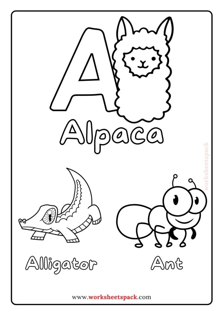 Alphabet Coloring Pages Preschool PDF Worksheetspack