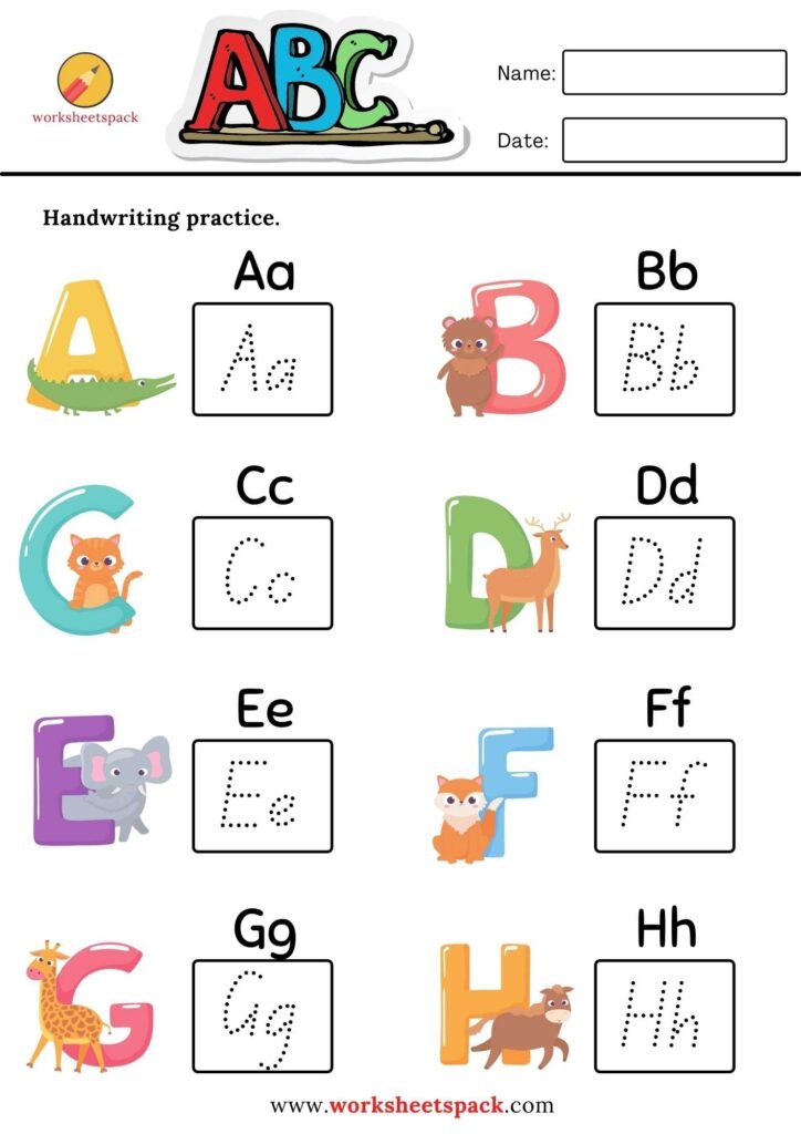 Alphabet Kindergarten Preschool Reading Writing Worksheet