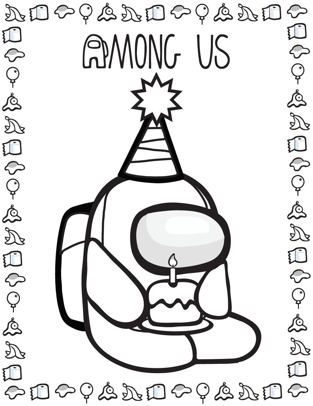 Among Us Coloring Book Coloring Pages