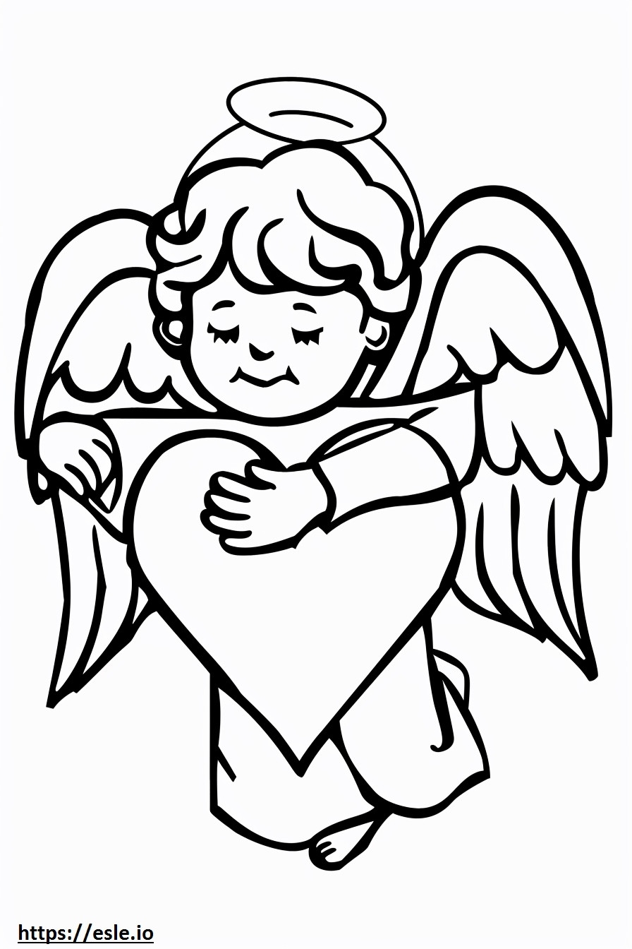 Angel Heart Coloring Sheet