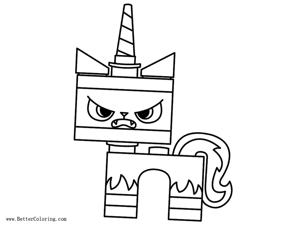 Angry UniKitty Coloring Pages Free Printable Coloring Pages