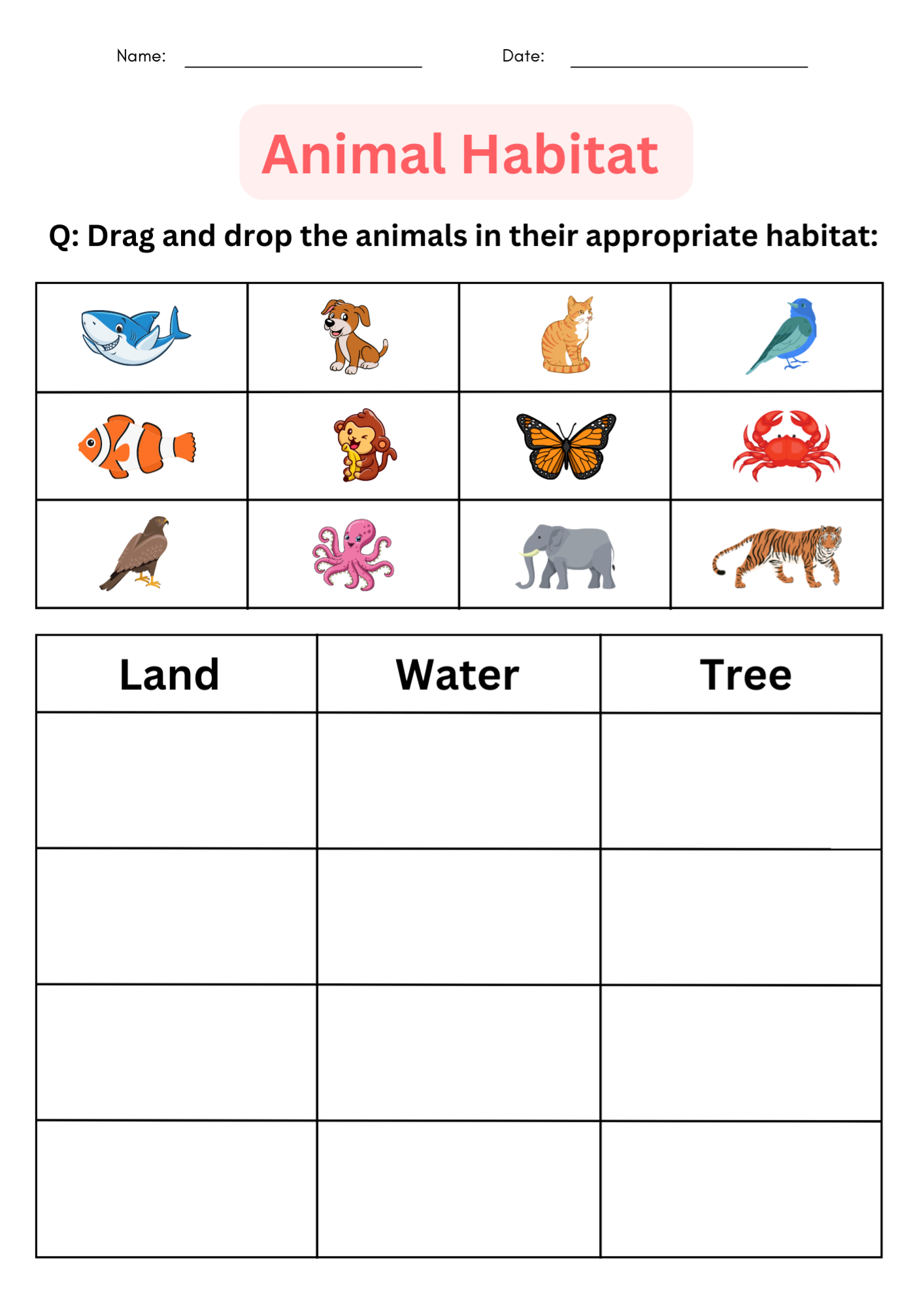 Animal Habitats Worksheets Worksheets Library