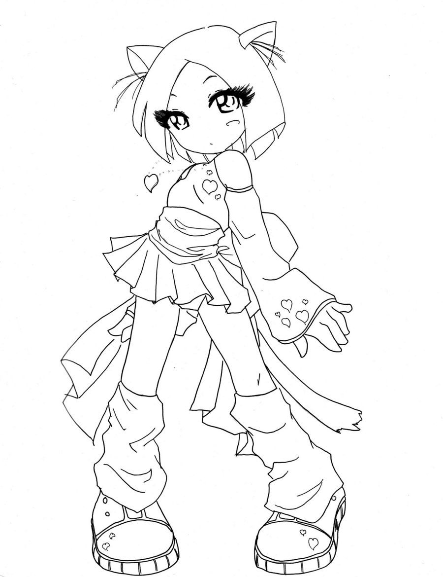 Anime Fox Girl Cute Coloring Pages Coloring Home