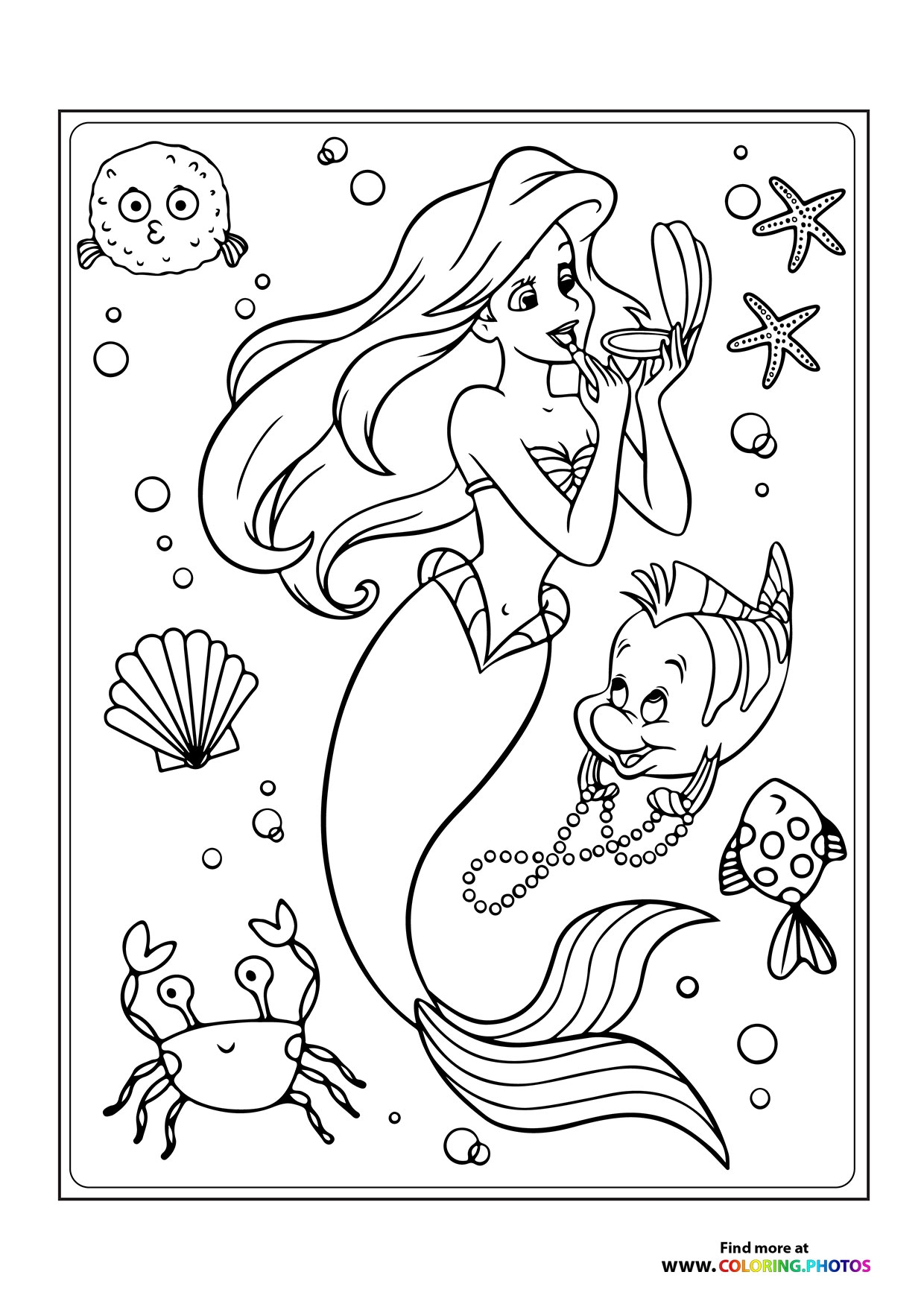 Ariel Disney Princess Coloring Pages For Kids