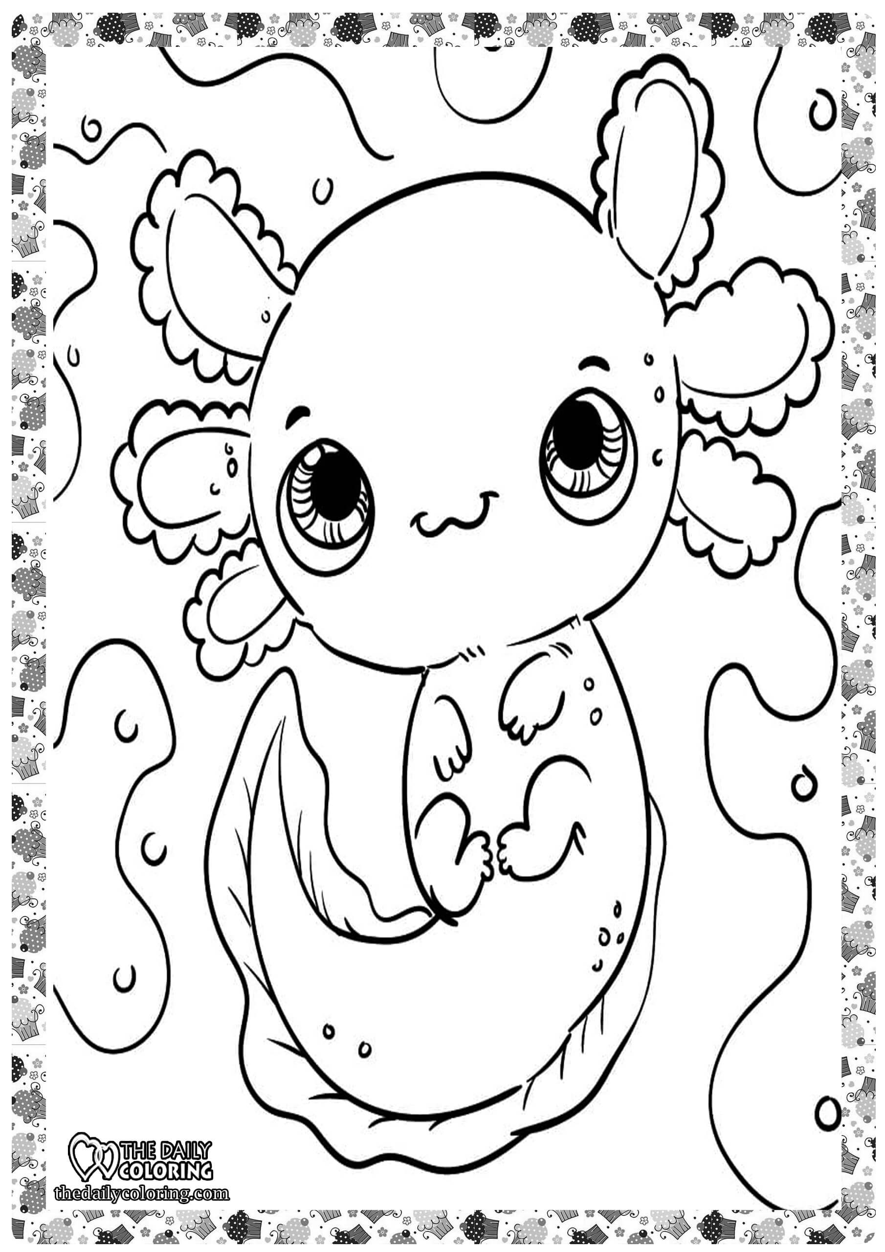 Axolotl Coloring Pages The Daily Coloring