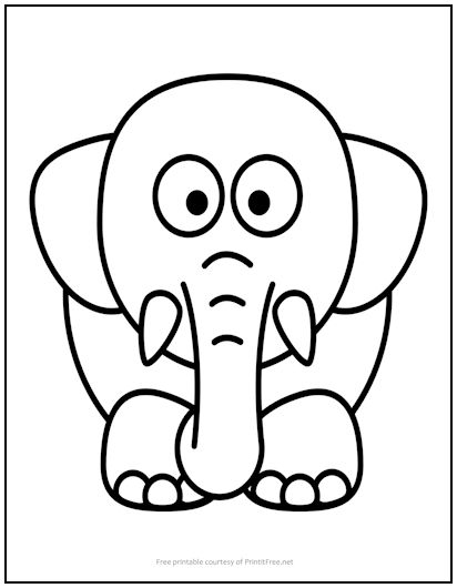 Baby Elephant Coloring Page Print It Free