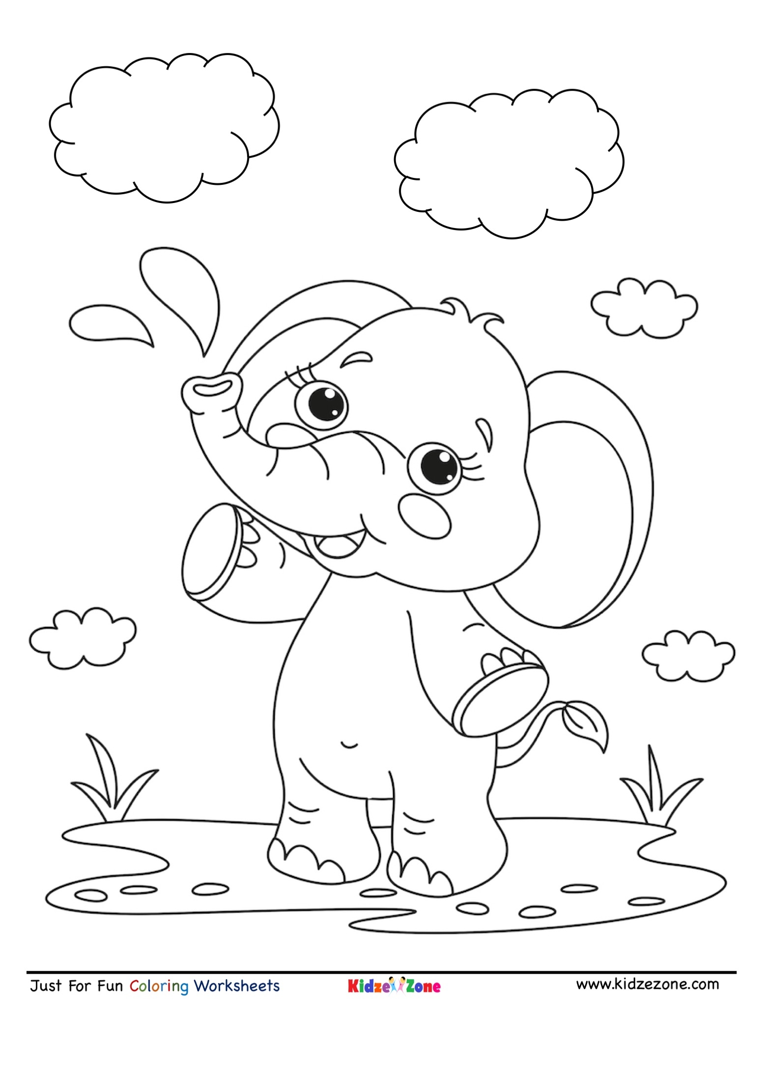 Baby Elephant Coloring Sheet Coloring Pages