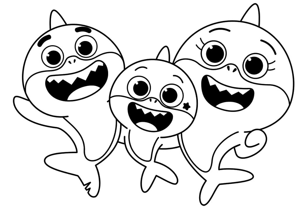 Baby Shark Family Coloring Page Free Printable Coloring Pages For Kids