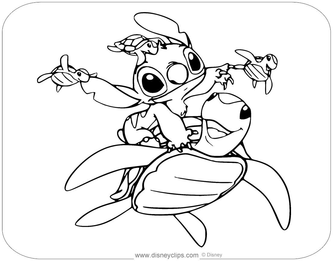 Baby Stitch Coloring Pages Coloring Nation