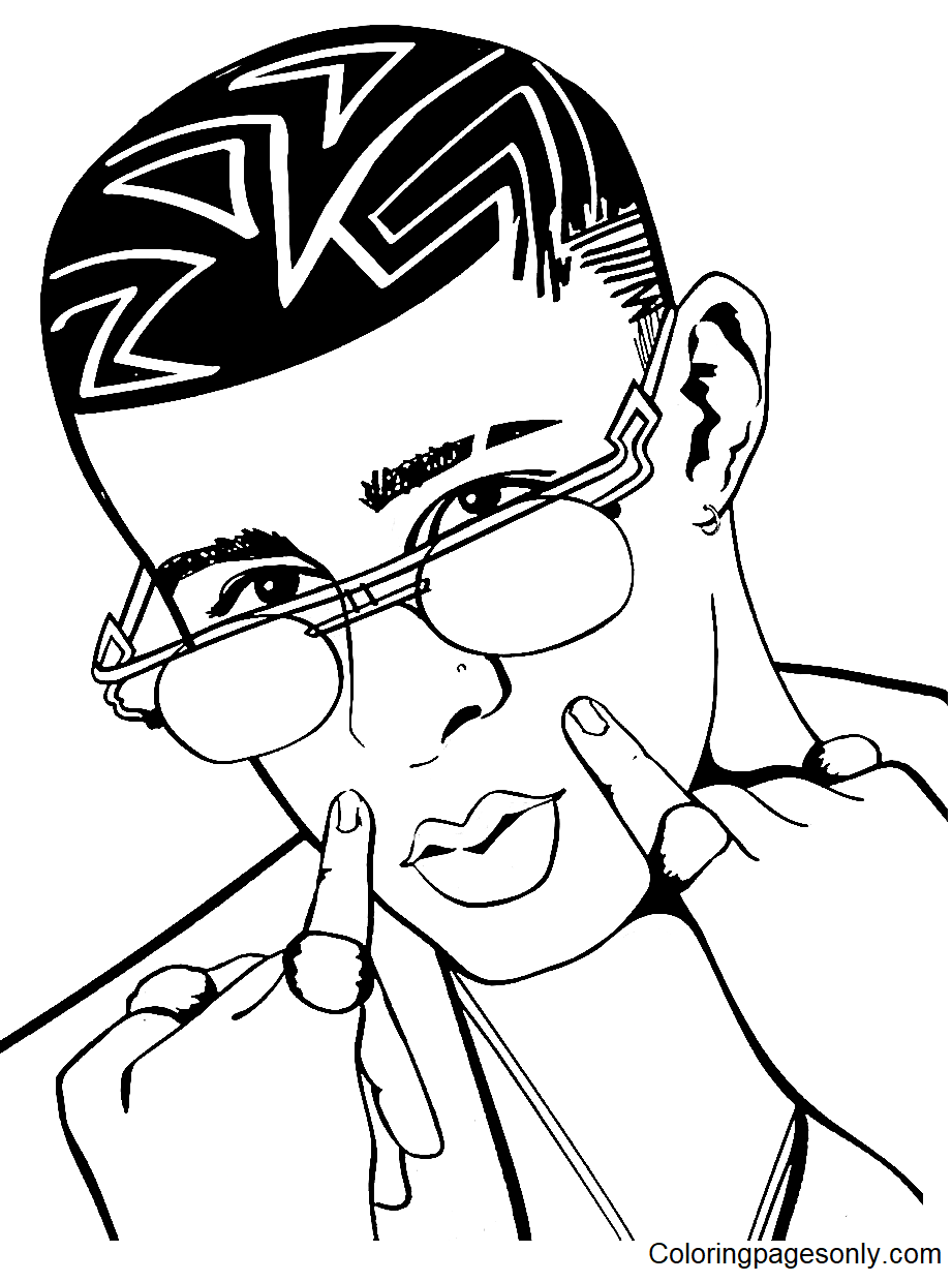 Bad Bunny Coloring Sheet