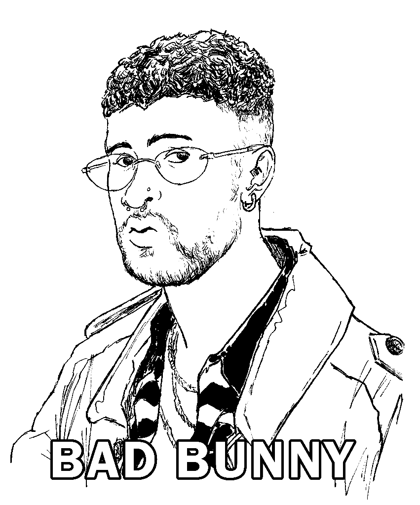 Bad Bunny Coloring Sheet