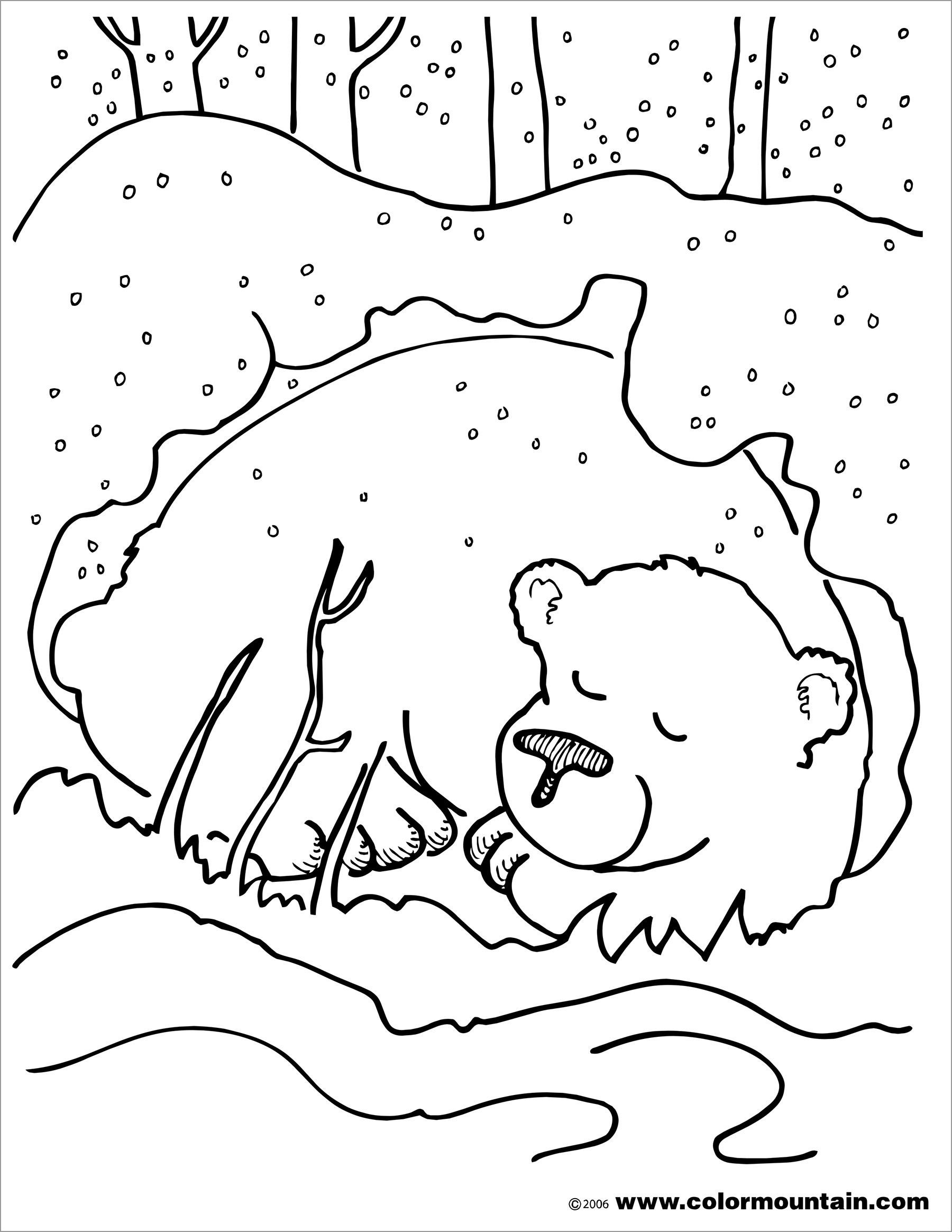 Bear Cave Coloring Page ColoringBay