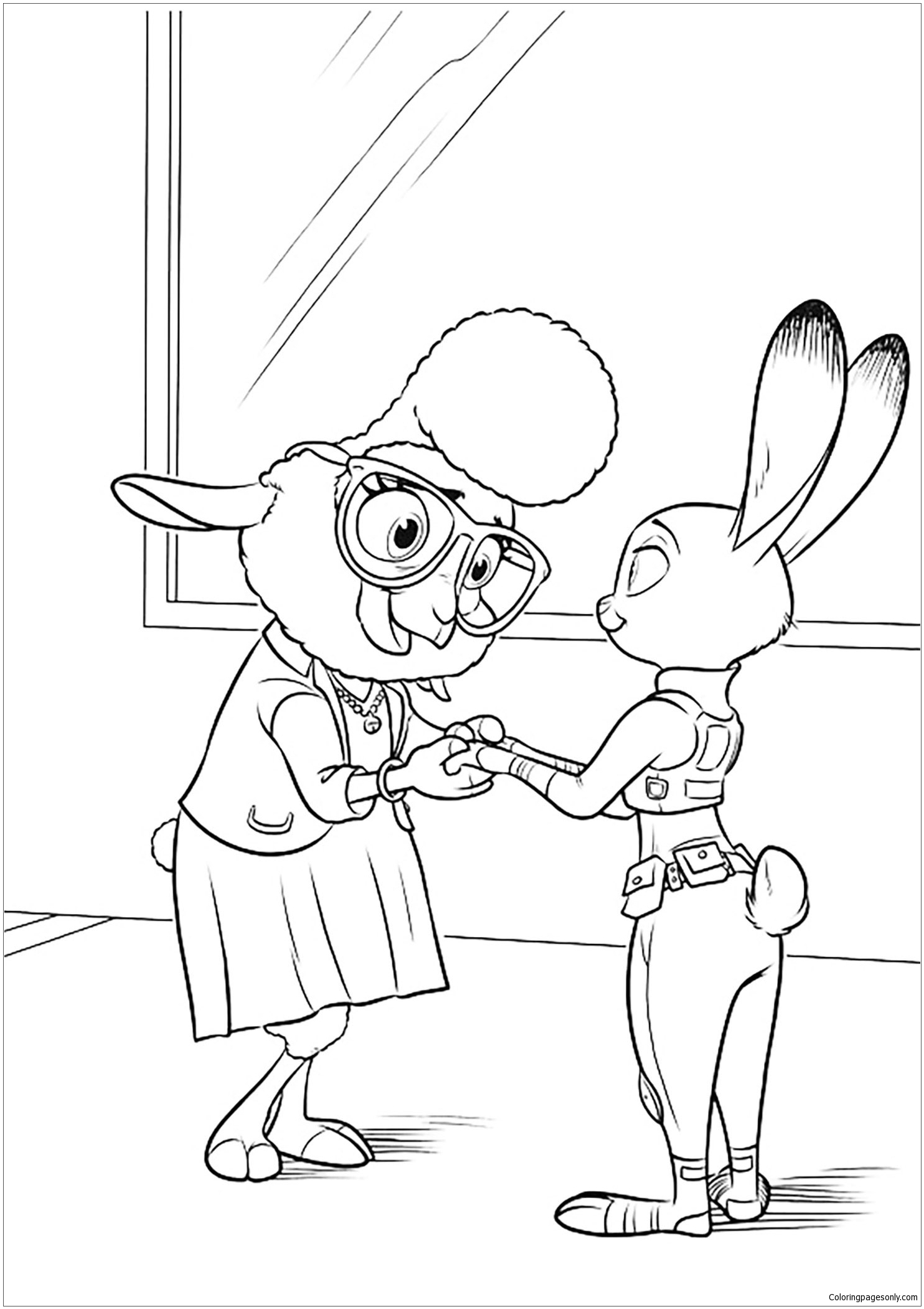 Beautiful Zootopia Coloring Page Free Printable Coloring Pages