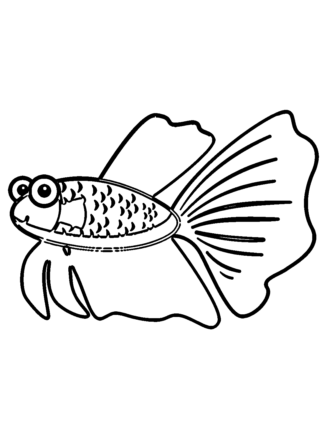 Betta Fish Cartoon Coloring Online Free