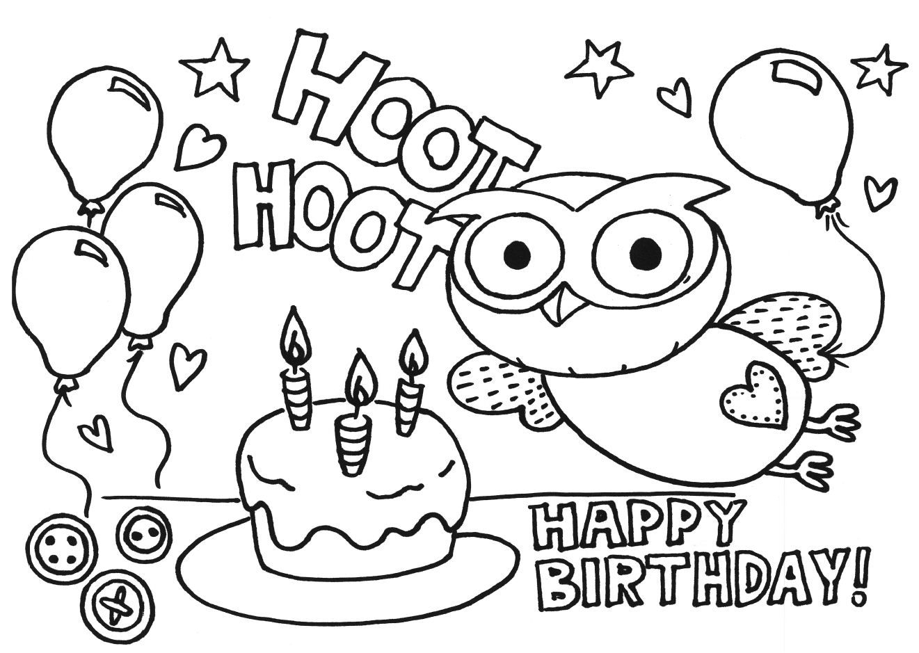 Birthday Card Coloring Page Coloring Home