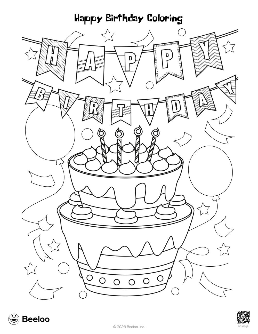 Birthday themed Coloring Pages Beeloo Printable Crafts And Activities 
