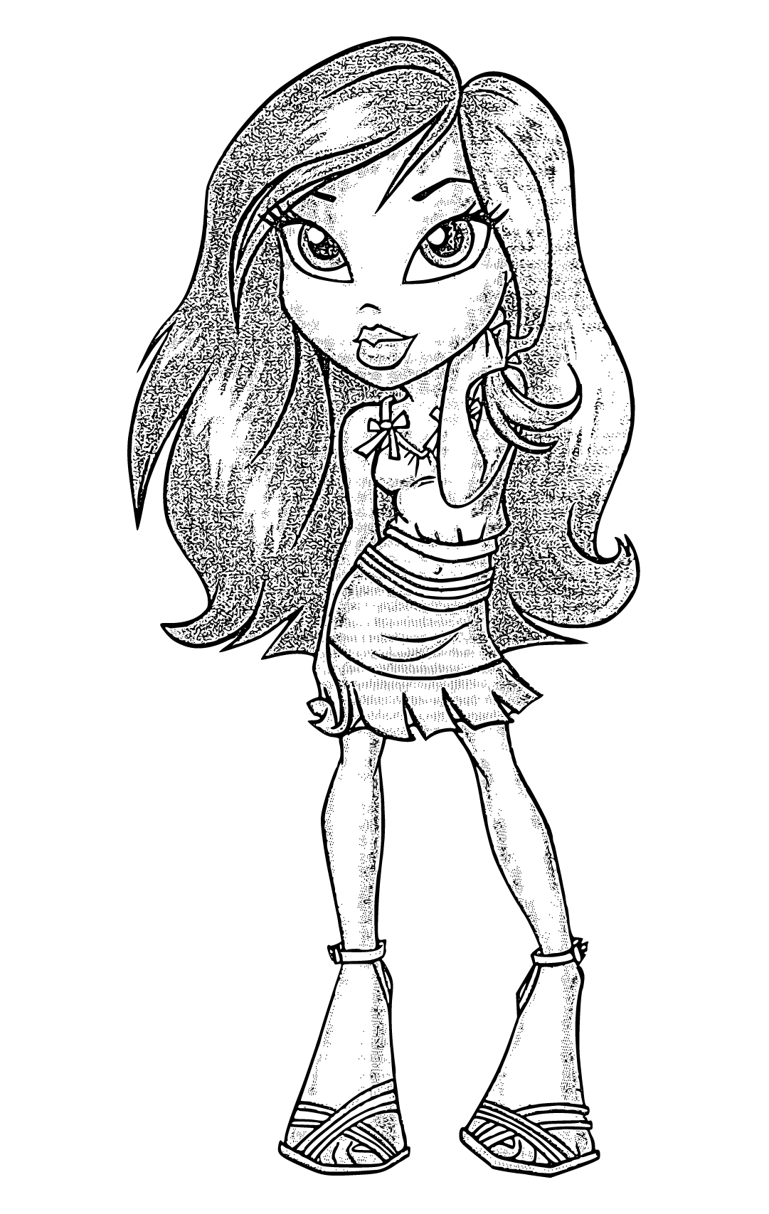 Bratz Coloring Pages Yasmin Cloe Jade Sasha Raya ColoringLive