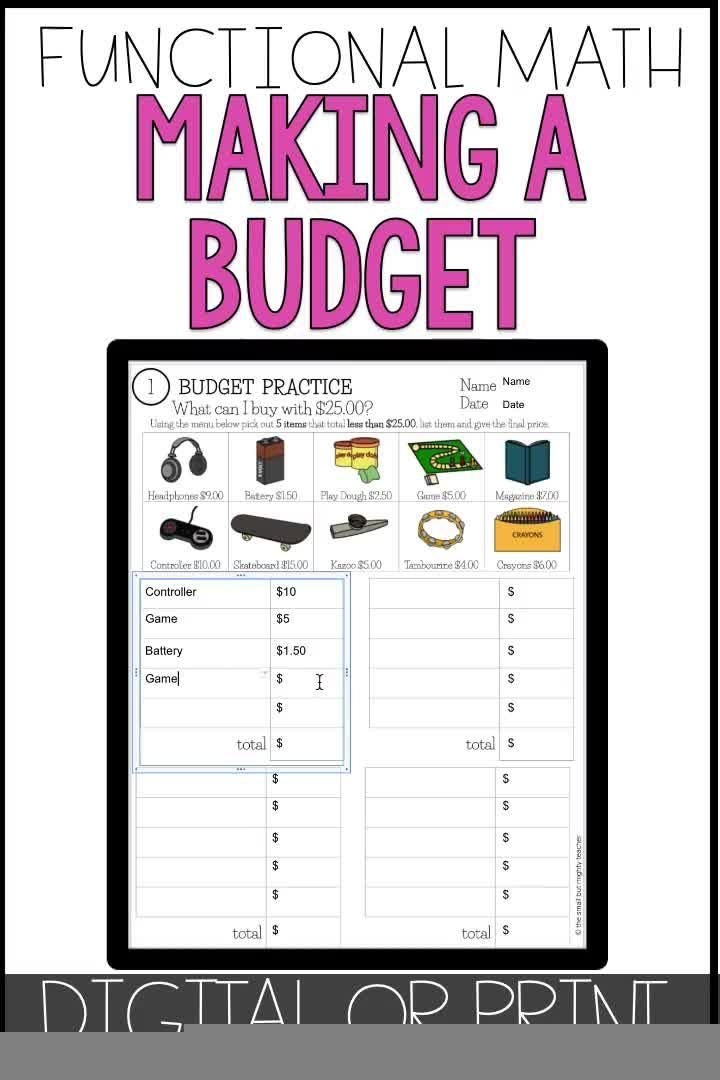 Budgeting Skills Worksheets Budgeting Worksheets
