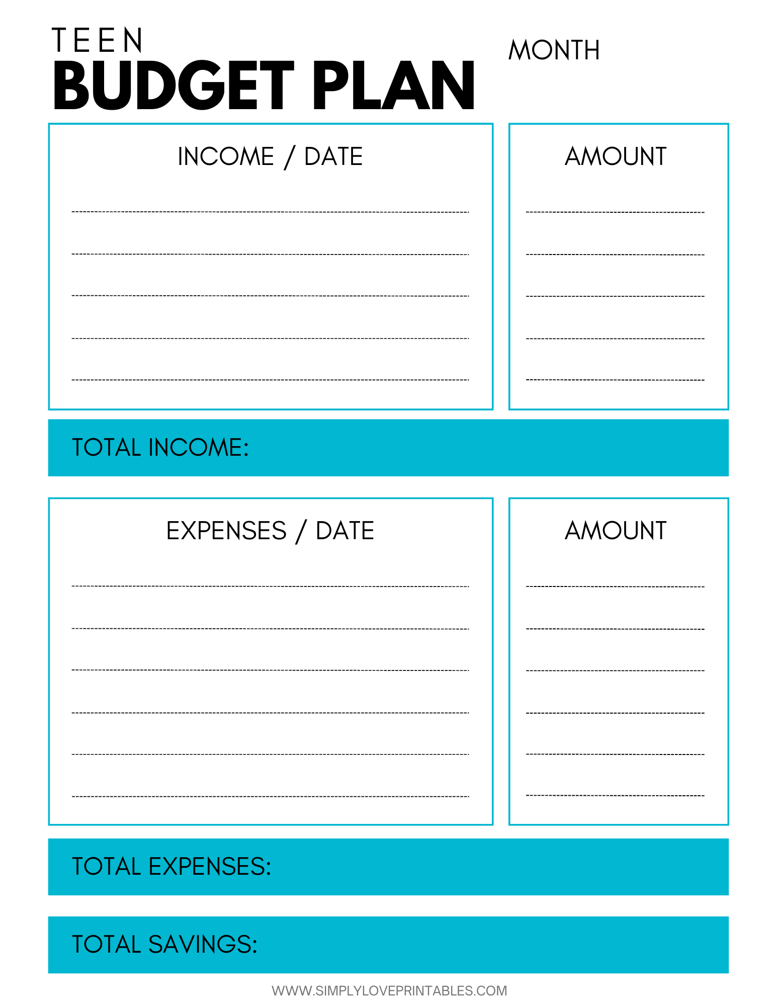 Budgeting Worksheets For Teens Simply Love Printables Worksheets 