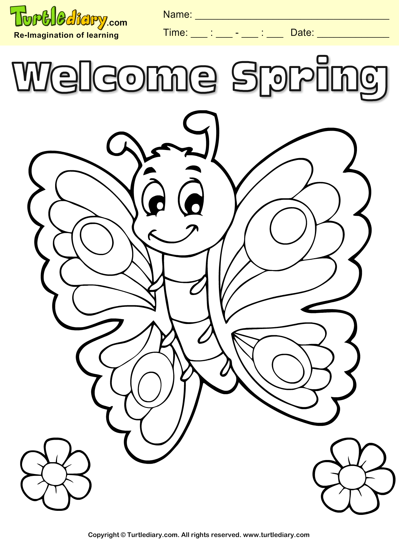 Butterfly Coloring Sheet Turtle Diary