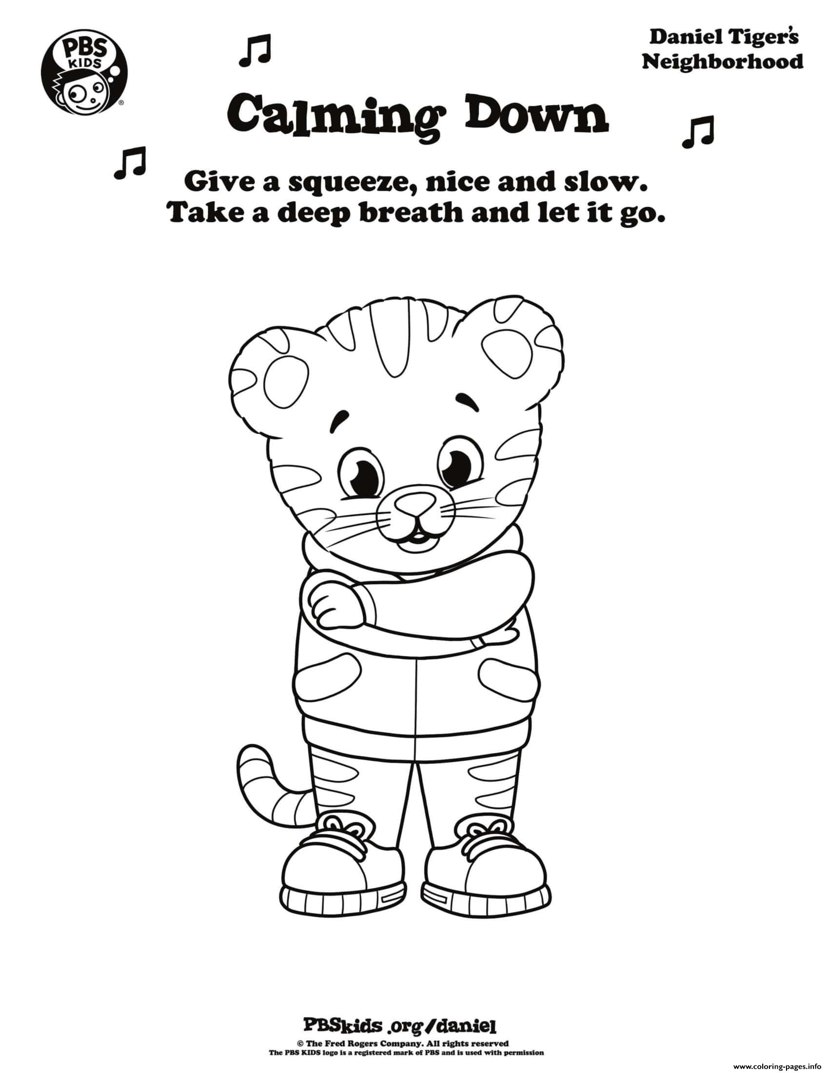 Calming Down Daniel Tiger Min Coloring Page Printable