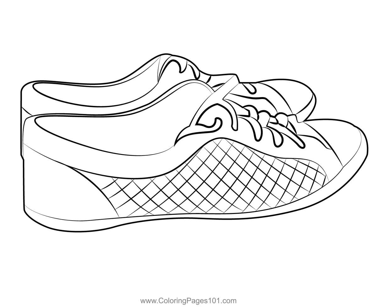Canvas Shoes Coloring Page For Kids Free Shoes Printable Coloring 