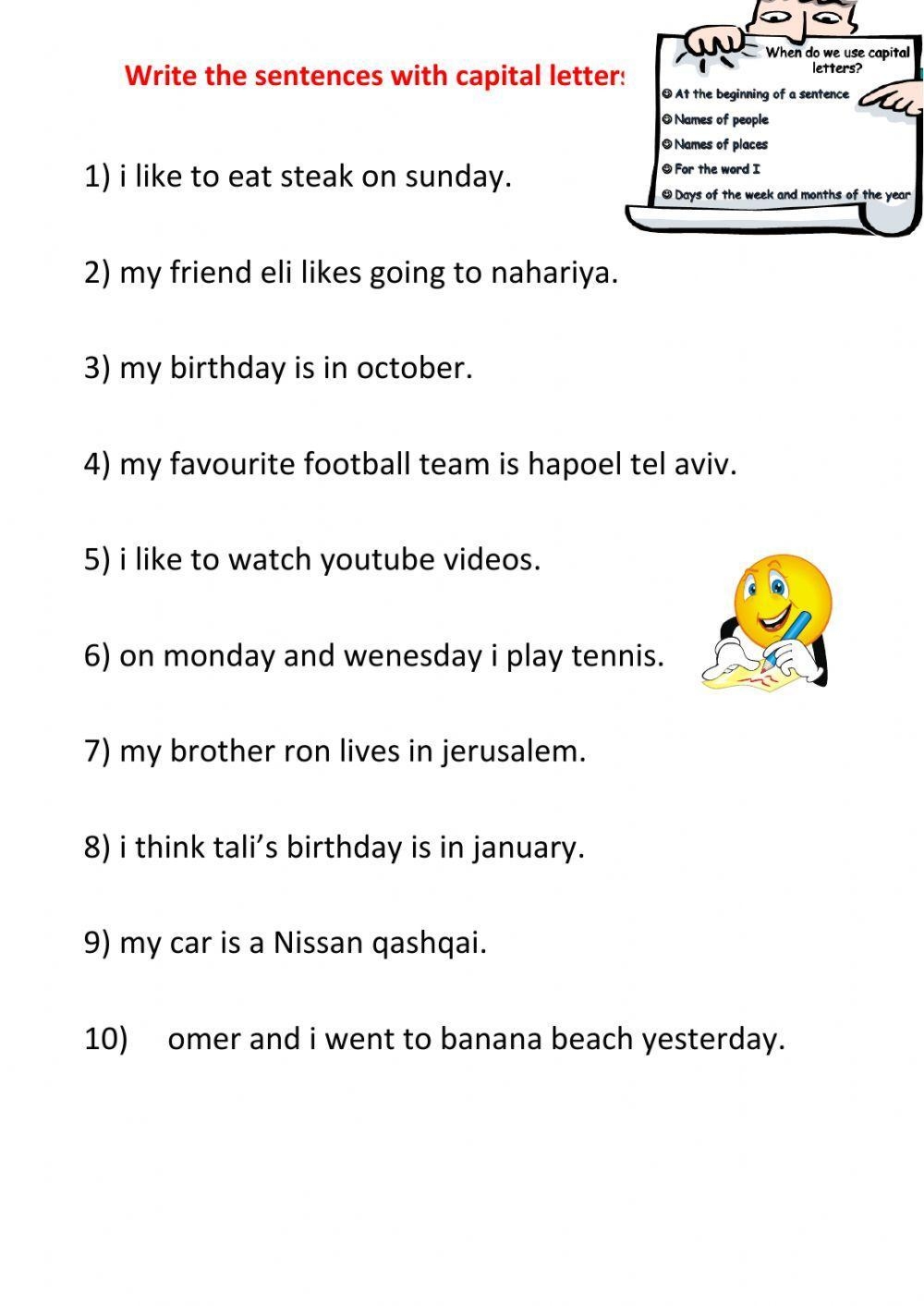 Capital Letters Worksheet Live Worksheets Worksheets Library