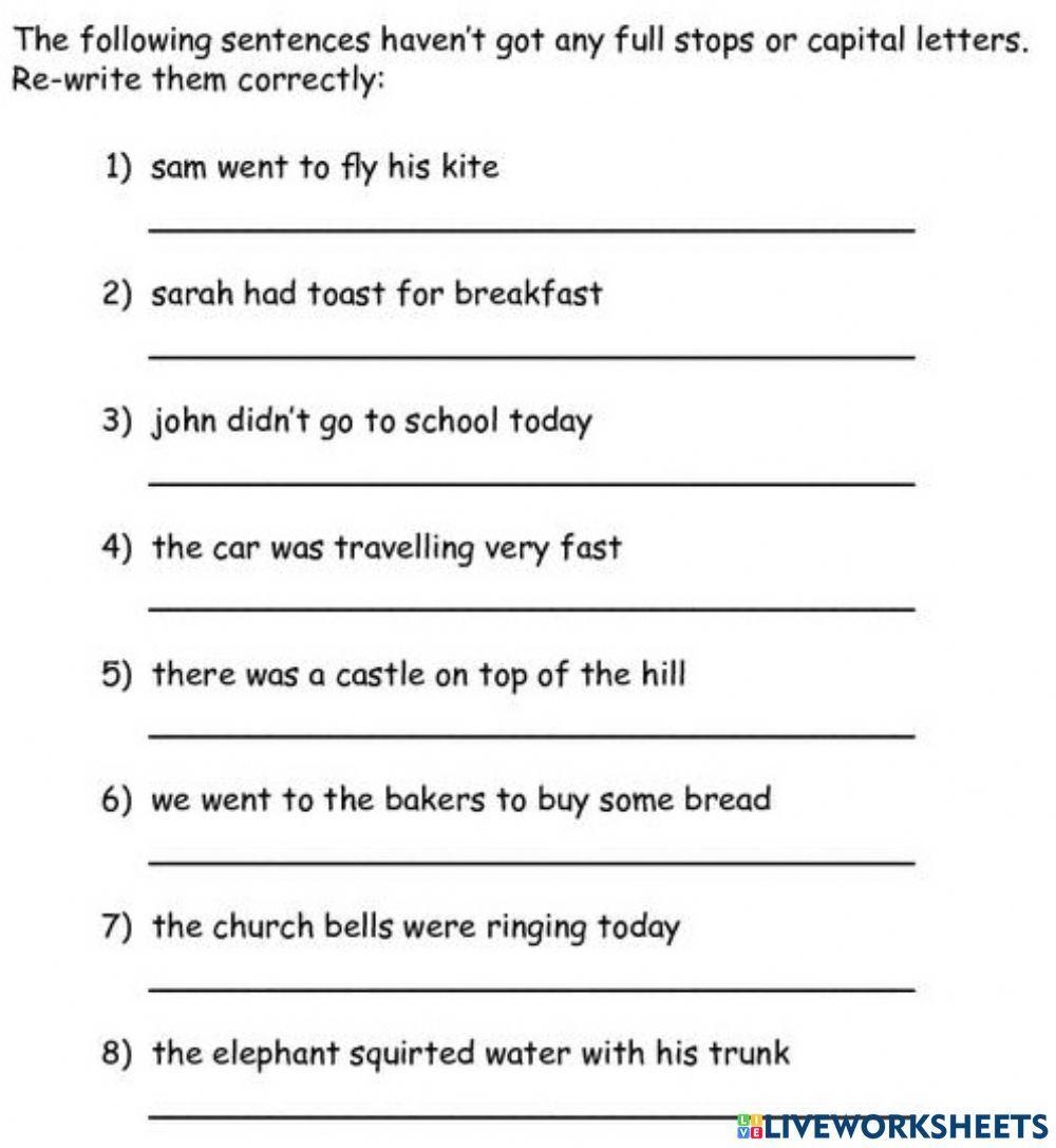 Capital Letters Worksheet Live Worksheets Worksheets Library