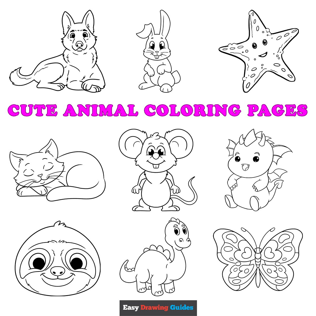 Cartoon Animal Doodle Kawaii Anime Cute Coloring Page 58 OFF