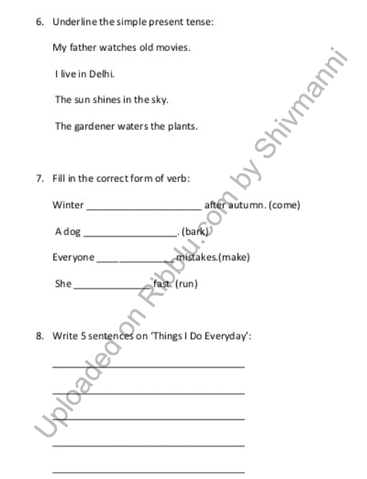 CBSE Class 2 English Grammar Worksheets