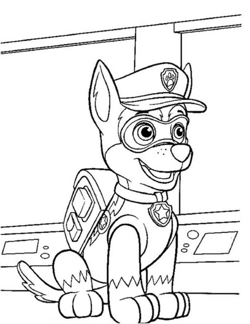 Chase PAW Patrol Coloring Sheet