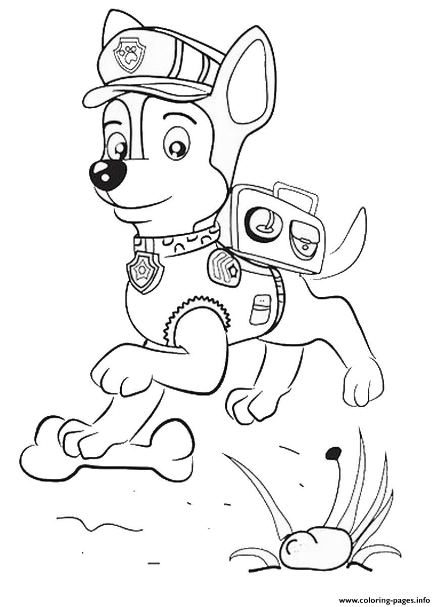 Chase PAW Patrol Coloring Sheet