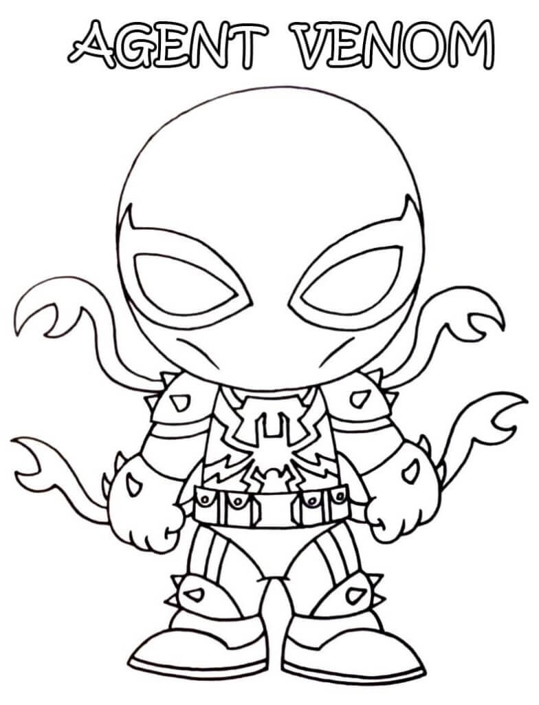 Chibi Agent Venom Coloring Page Free Printable Coloring Pages For Kids