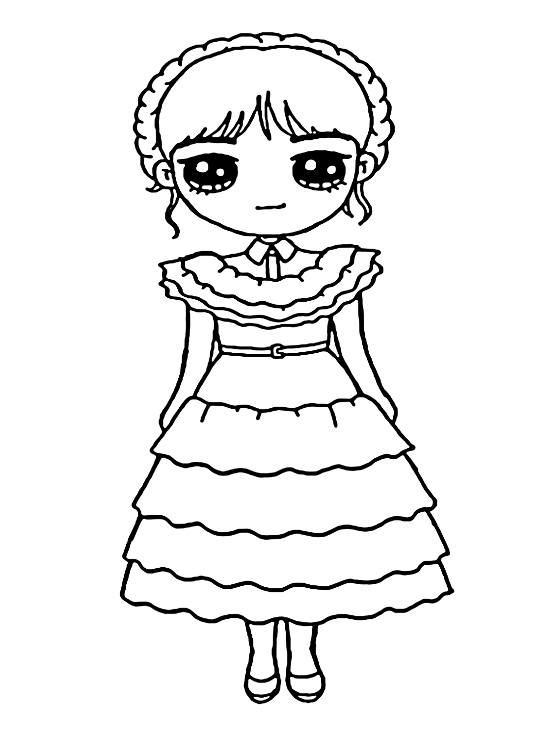 Chibi Wednesday Addams Coloring Pages Wednesday Coloring Pages 