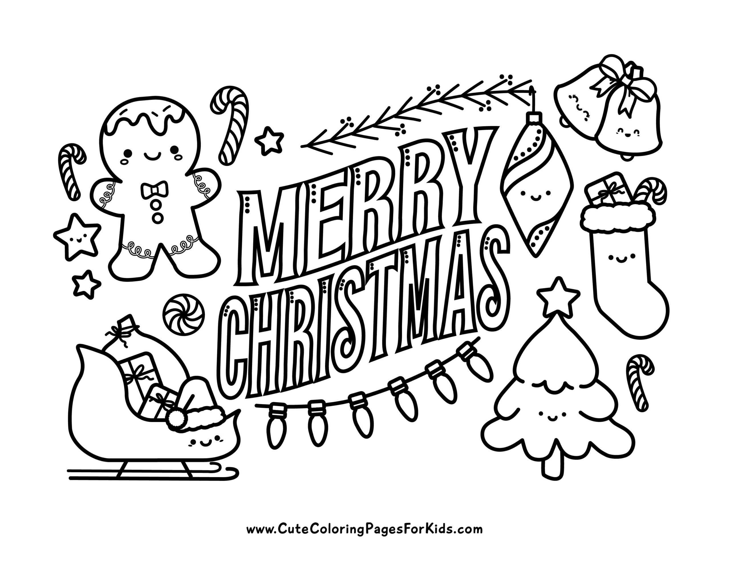 Christmas Coloring Pages 10 Cute Free Printable Downloads Cute 