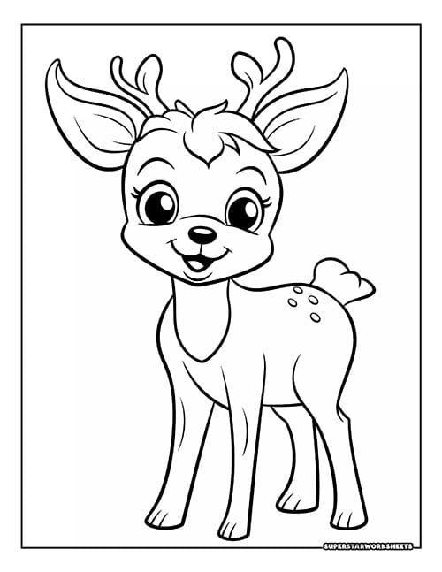 Christmas Deer Coloring Pages Coloring Nation