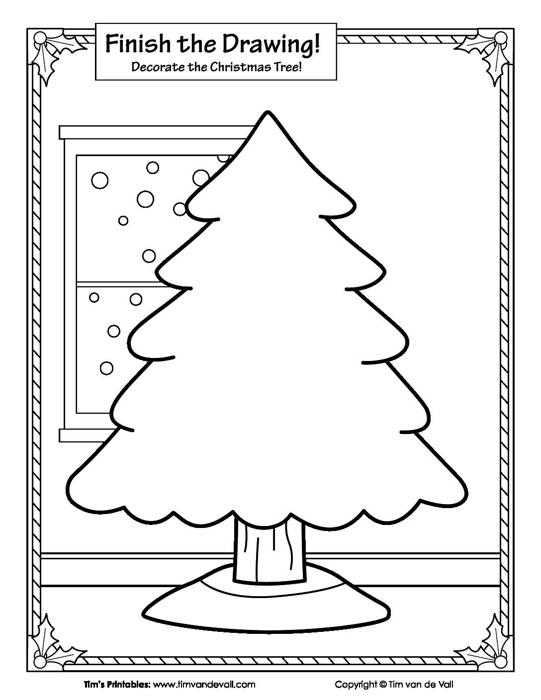 Christmas Tree Drawing Outline