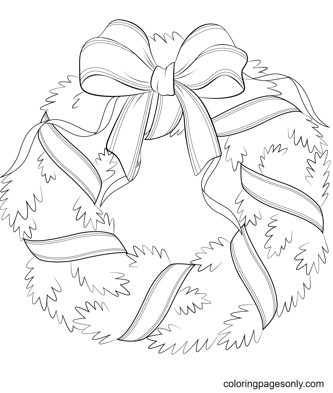 Christmas Wreath Coloring Pages Coloring Pages For Kids And Adults
