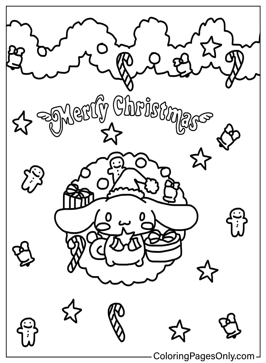 Cinnamoroll Christmas Coloring Page Free Printable Coloring Pages