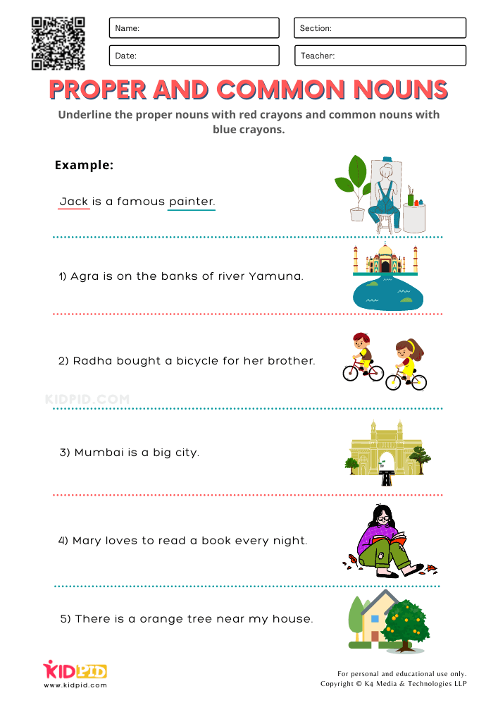 Class 1 English Noun Worksheet Noun Worksheets