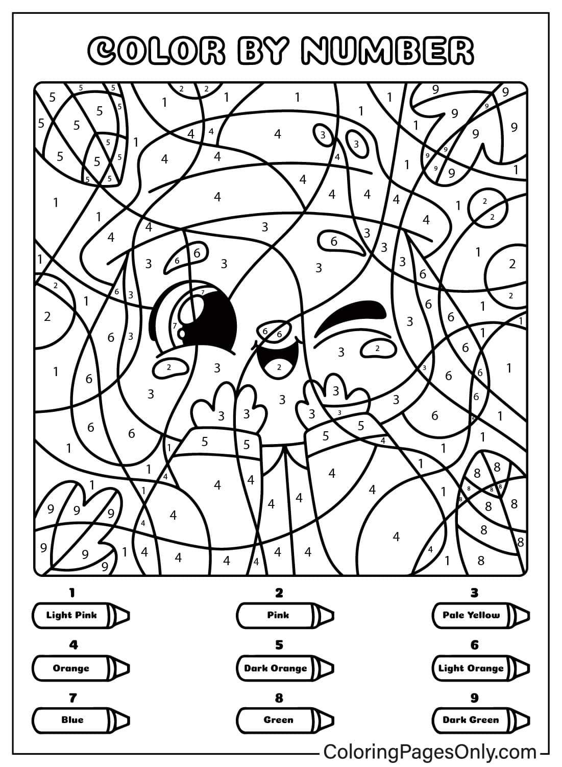 Color By Number Dog Cute Free Printable Coloring Pages